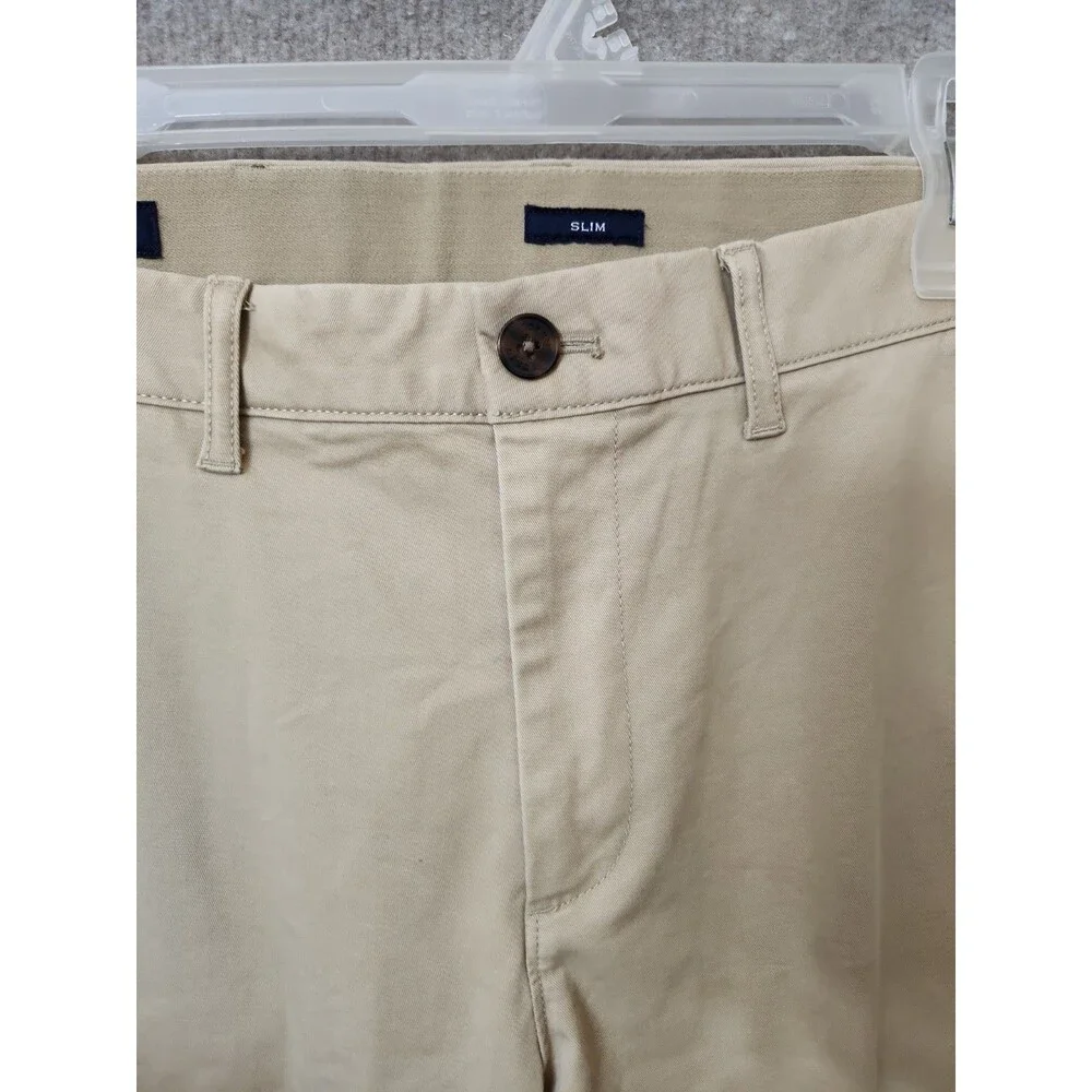 J CREW Slim-Fit TruTemp365 Chino Pants Mens 34x34 Khaki Flex Stretch